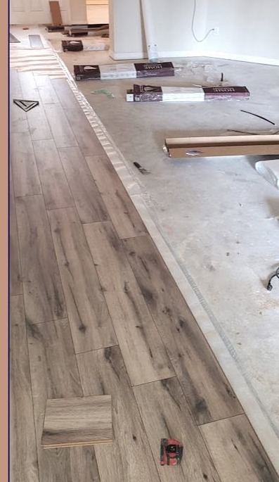Laminate flooring before